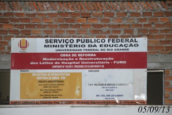 Perícia das obras de ampliação do Hospital Universitário de Rio Grande/RS - FURG. Cód:3080P